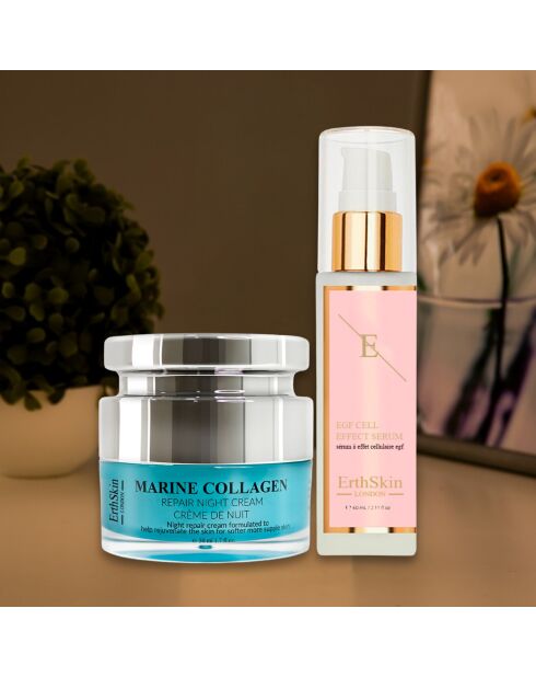 EGF Cellular Effect Serum 60 ml + Meereskollagen-Nachtcreme 50 ml