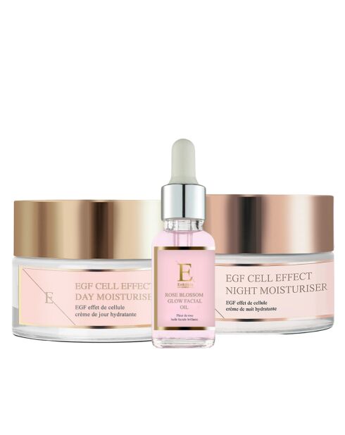 EGF Cell Effect Tagescreme + EGF Cell Effect Nachtcreme + Rosenblüten-Gesichtsöl 30 ml