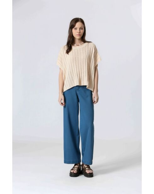 Pull sans manches Mélina Crème