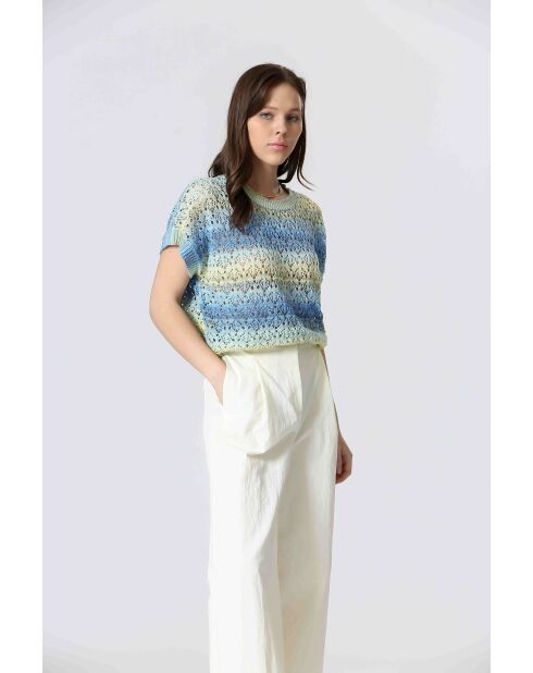 Top in maglia 61099020 Blue