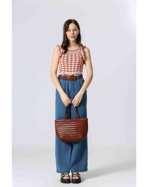 Top in maglia 61099020 Rosso