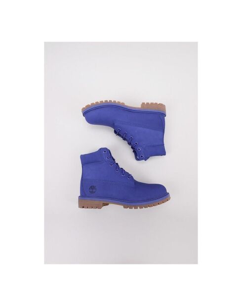 Violette wasserdichte Premium-Lederstiefel