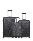 3 Valises long séjour, moyen séjour et cabine Nais 75/65/55 cm noires