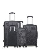 4 koffers voor lang verblijf, medium stay, cabine en cabine XXS Nais 75/65/55/46 cm zwart