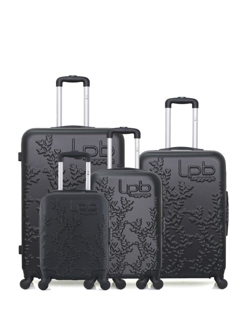 4 Valises long séjour, moyen séjour, cabine et cabine XXS Nais 75/65/55/46 cm noires