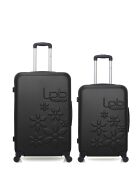 2 Valises long séjour et moyen séjour Eleonor 75/65 cm noires