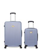 2 Valises long séjour et cabine Agata 75/55 cm bleu doré