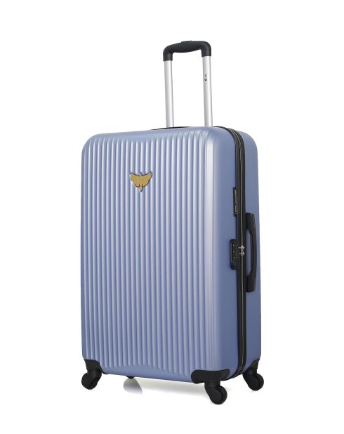 2 Valises long séjour et cabine Agata 75/55 cm bleu doré