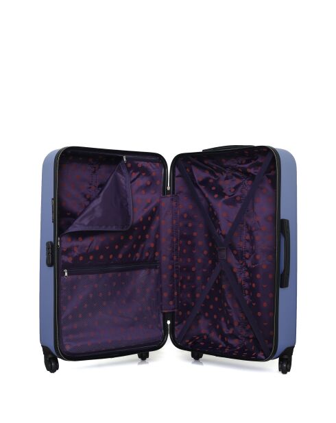 2 Valises long séjour et cabine Agata 75/55 cm bleu doré