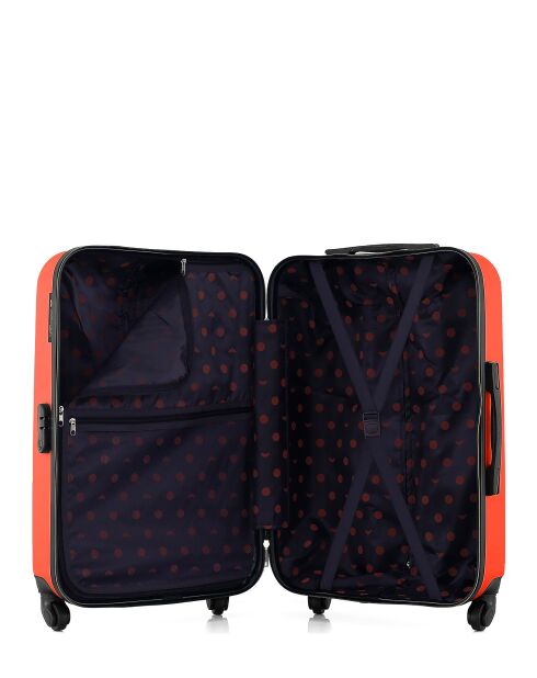 Valise Moyen Séjour 4 roues simples Agata corail