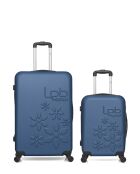 2 Valises long séjour et cabine Eleonor 75/55 cm marine