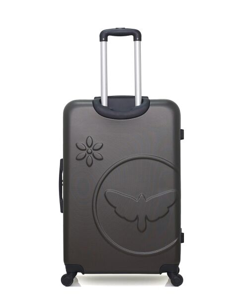 2 Valises long séjour et cabine Eleonor 75/55 cm gris foncé
