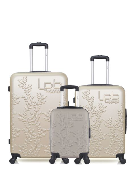 3 Valises long séjour, moyen séjour et cabine XXS Nais 75/65/46 cm beiges
