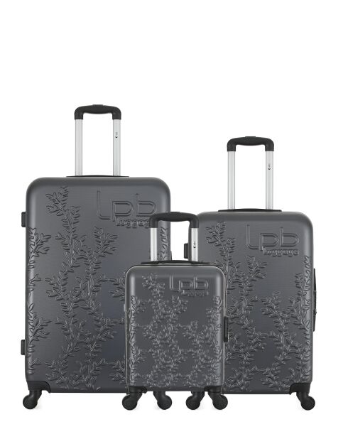3 Valises long séjour, moyen séjour et cabine XXS Nais 75/65/46 cm gris foncé