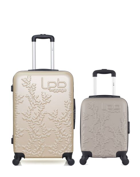 2 Valises moyen séjour et cabine XXS Nais 65/46 cm beiges