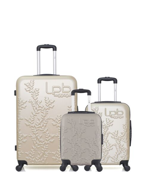 3 Valises long séjour, cabine et cabine XXS Nais 75/65/46 cm beiges