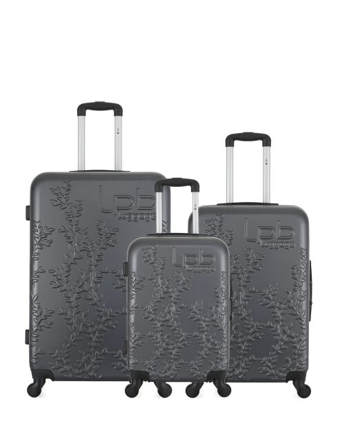 3 Valises long séjour, moyen séjour et cabine Nais 75/65/55 cm gris foncé