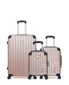 3 Valises long séjour, cabine et cabine XXS Marianne 75/65/46 cm rose doré