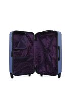 Marianne goudblauwe Long Stay koffer met 4 wielen en enkele wielen