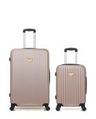 2 Valises long séjour et cabine Agata 75/55 cm rose doré