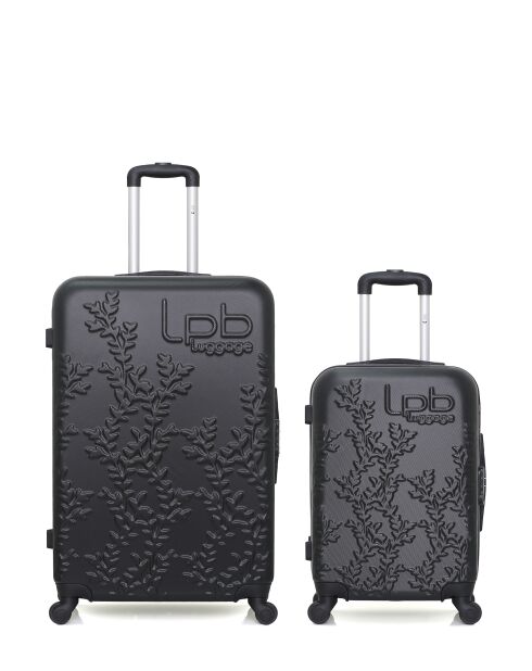2 Valises long séjour et cabine Nais 75/55 cm noires