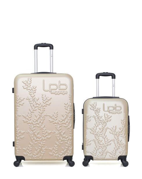 2 Valises long séjour et cabine Nais 75/55 cm beiges