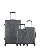 3 koffers voor lang verblijf, cabine en cabine XXS Nais 75/65/46 cm donkergrijs