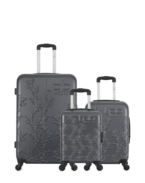 3 Valises long séjour, cabine et cabine XXS Nais 75/65/46 cm gris foncé
