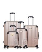 4 Valises long séjour, moyen séjour, cabine et cabine XXS Marianne 75/65/55/46 cm rose doré