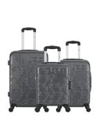 3 valigie per soggiorni medi, cabina e cabina XXS Nais 65/55/46 cm grigio scuro