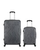 2 Valises long séjour et cabine Nais 75/55 cm gris foncé