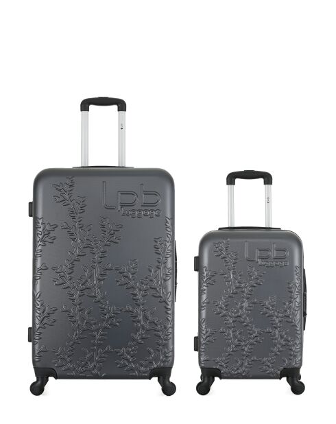 2 Valises long séjour et cabine Nais 75/55 cm gris foncé