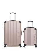 2 Valises long séjour et cabine Hambourg 75/55 cm rose doré