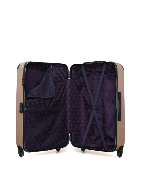 2 Valises long séjour et moyen séjour Marianne 75/65 cm rose doré