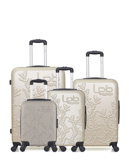 4 Valises long séjour, moyen séjour, cabine et cabine XXS Nais 75/65/55/46 cm beiges