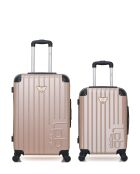 2 Valises moyen séjour et cabine Marianne 65/55 cm rose doré