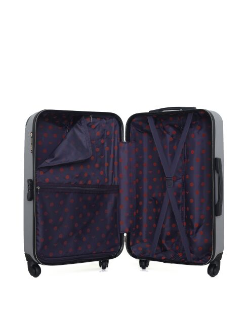 2 Valises moyen séjour, cabine & Vanity Hambourg 65/55/30 cm grises