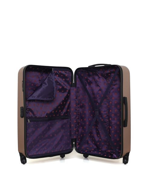 2 Valises long séjour et cabine XXS Agata 75/46 cm rose doré