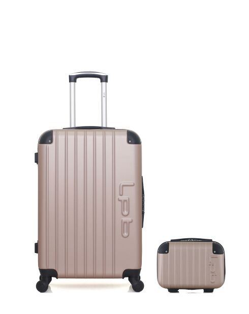 Valise moyen séjour & Vanity Hambourg 65/30 cm rose doré