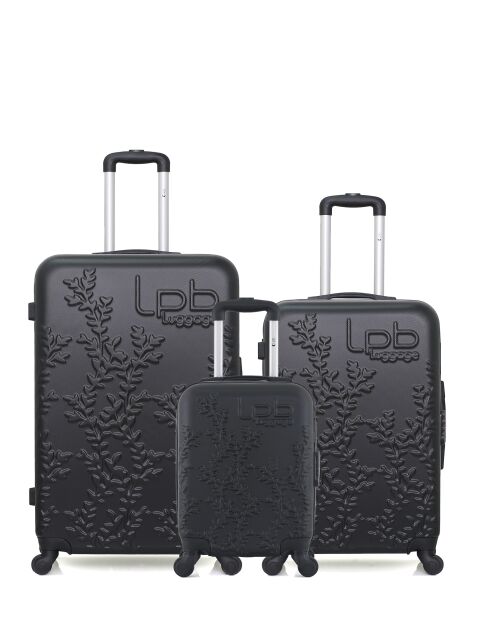 3 Valises long séjour, moyen séjour et cabine XXS Nais 75/65/46 cm noires