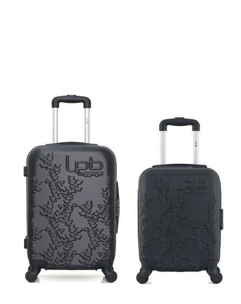 2 Valises cabine et cabine XXS Nais 55/46 cm noires