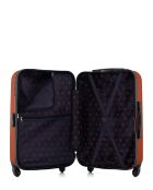 Agata terracotta koffer met 4 wielen en enkele wielen, medium stay