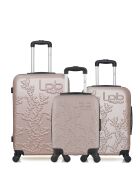 3 Valises moyen séjour, cabine et cabine XXS Nais 65/55/46 cm rose doré