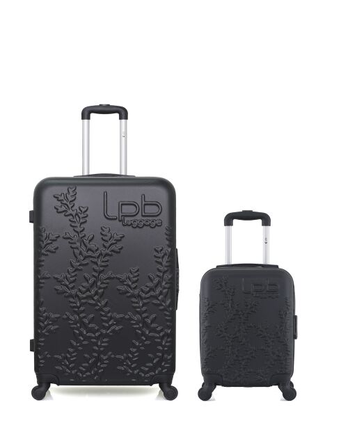 2 Valises long séjour et cabine XXS Nais 75/46 cm noires
