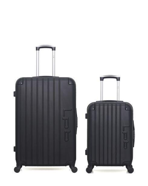 2 Valises long séjour et cabine Hambourg 75/55 cm noires