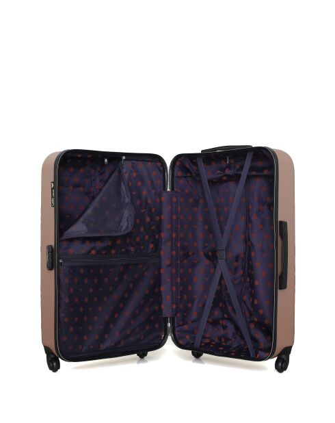 3 Valises long séjour, moyen séjour et cabine XXS Nais 75/65/46 cm rose doré