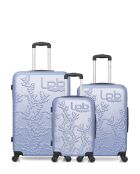 3 Valises long séjour, moyen séjour et cabine Nais 75/65/55 cm bleu doré