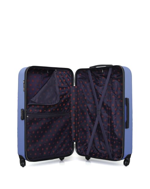 3 Valises long séjour, moyen séjour et cabine Nais 75/65/55 cm bleu doré