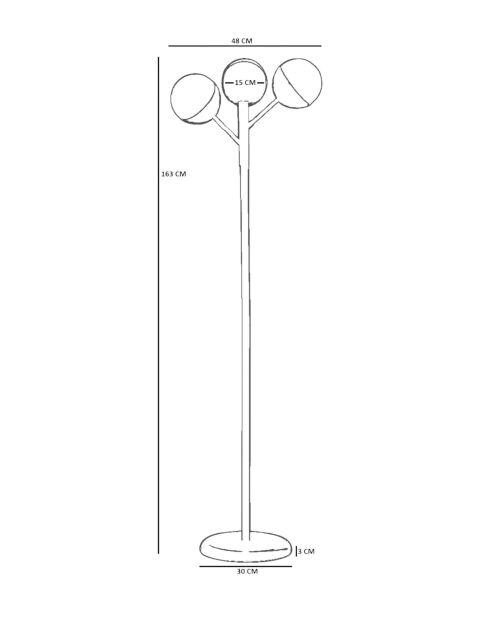 Lampada da terra 2574352 oro bianco - 163 cm