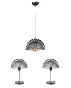 Set lampadario e lampada da tavolo 2546228 nero - 70 cm